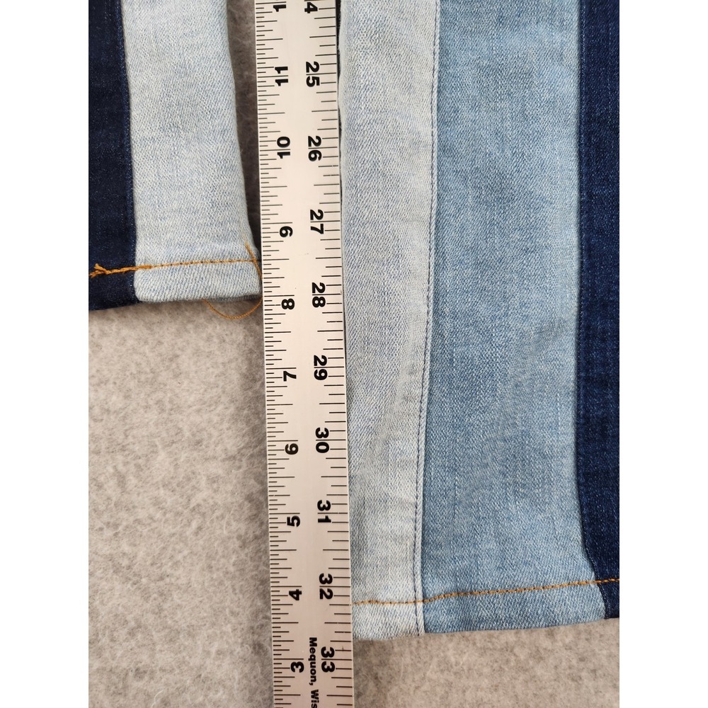 Altar'd State Jeans Sz 26 Tall Long Blue Denim Striped Flare 70s Hippie Festival - Picture 6 of 15